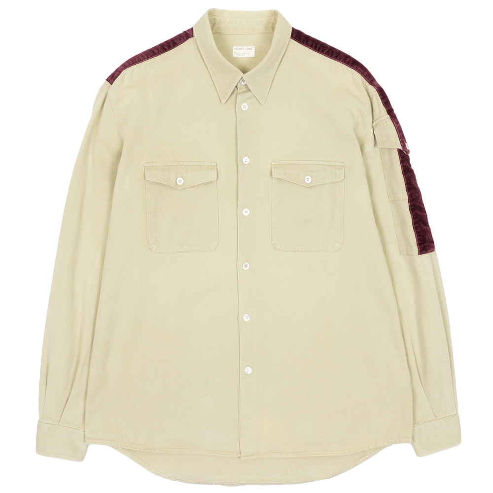 Helmut Lang AW97 Velvet Stripe Military Shirt — scatterbrain archives