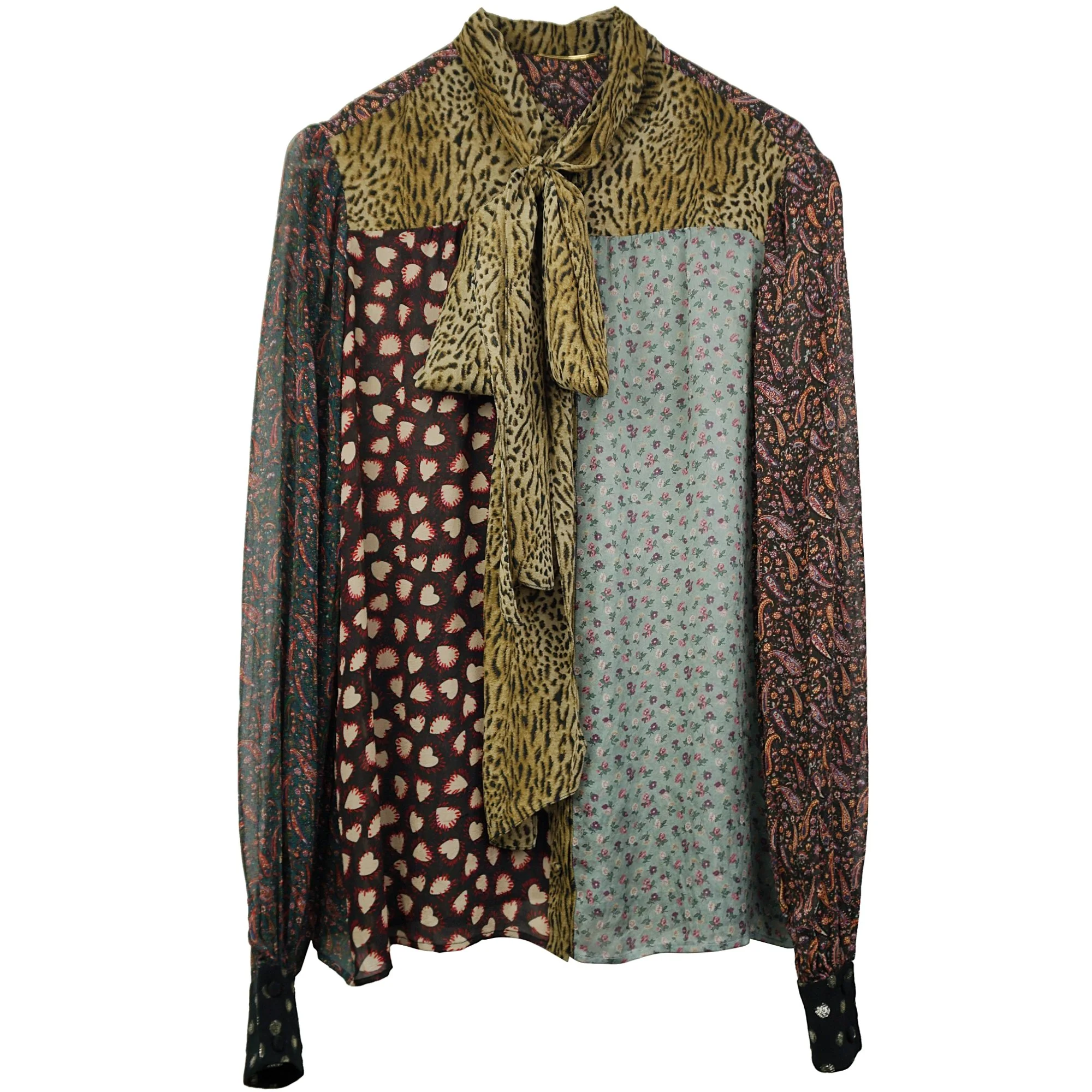 Saint Laurent Paris SS15 "Psych Rock" Patchwork Shirt