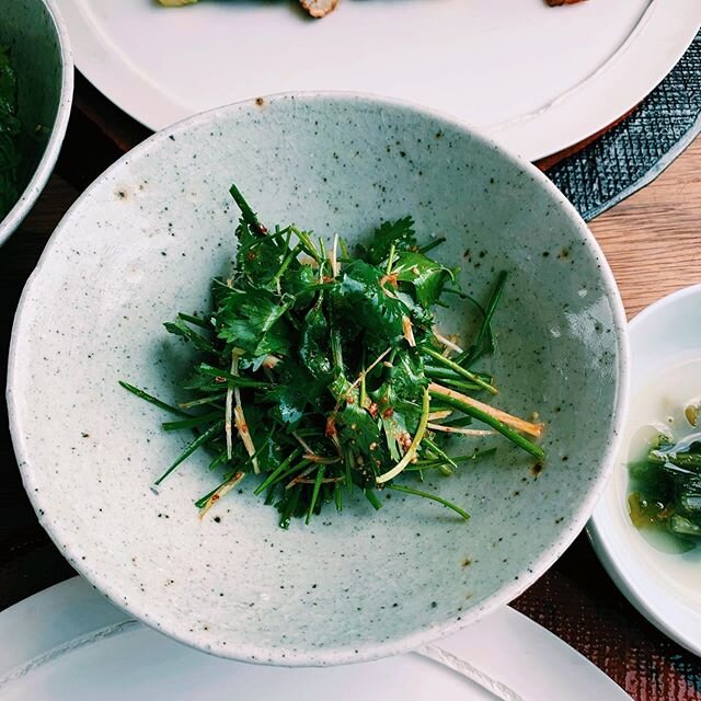 This spicy cilantro side dish was so darn delicious I ordered a second one! All you cilantro haters back off! #southkorea#cilantro#detoxdiet #plantbasedchef