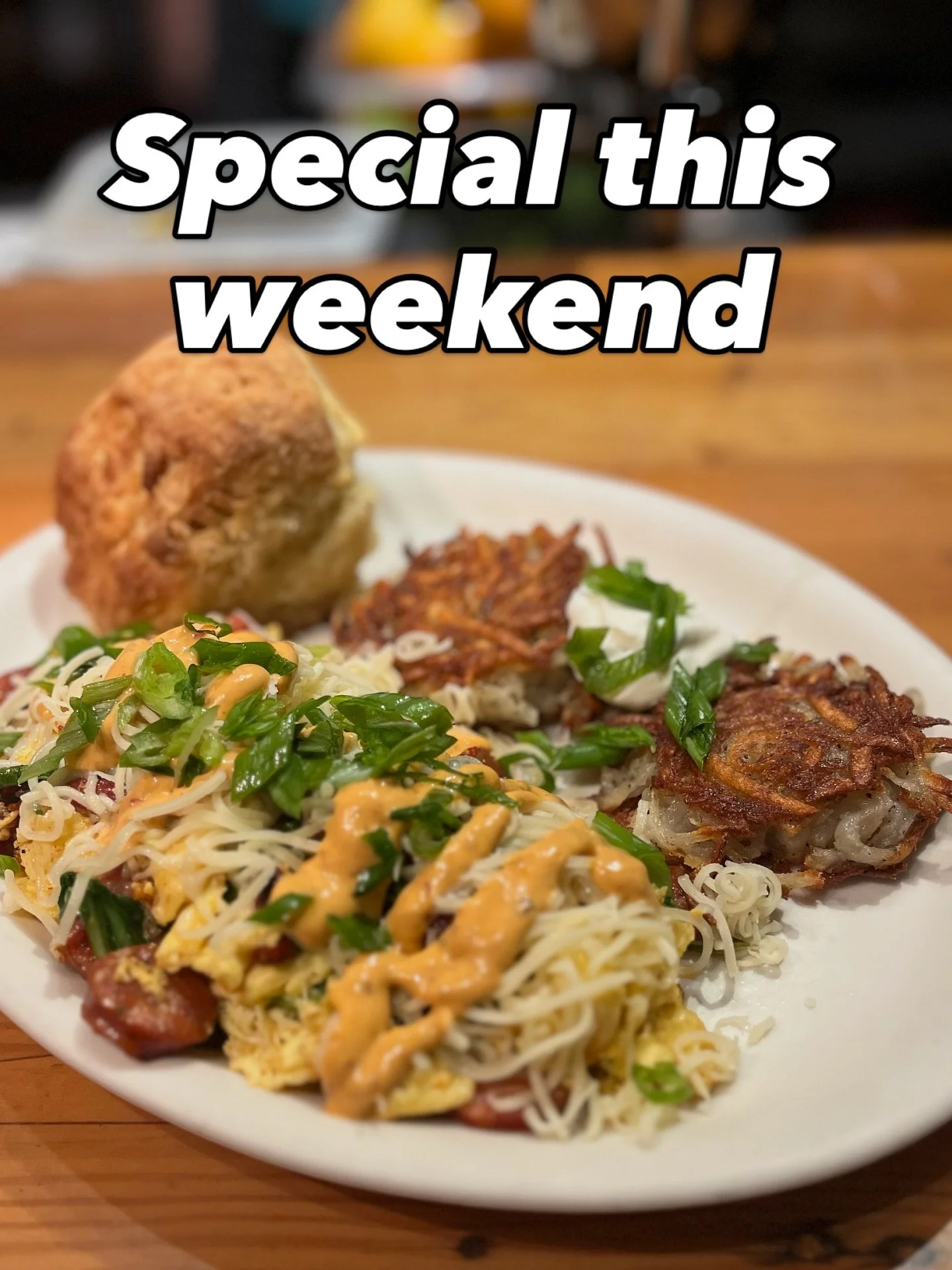 This weekend we&rsquo;ll also be serving a two-egg scramble with linguica sausage, portobello mushrooms, sun dried tomatoes and arugula, topped with chipotle aioli, Swiss cheese, and diced green onion. @tinshedgardencafe #pdxbrunch #albertaarts