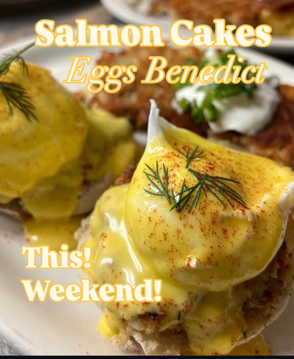 @tinshedgardencafe #salmoncakes #eggsbenedict #breakfastspecial #pdxbrunch #albertarts