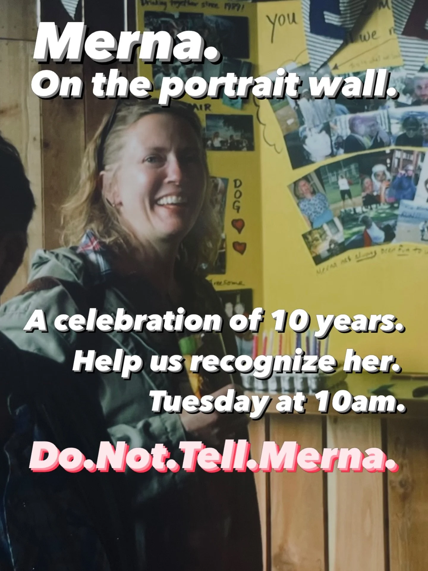 We want this to be a surprise to Merna, so please do not share with her&hellip; but tomorrow her portrait is going up on the wall! Just in case you don&rsquo;t know this little tradition of ours, but once an employee reaches 10 years at the Tin Shed,