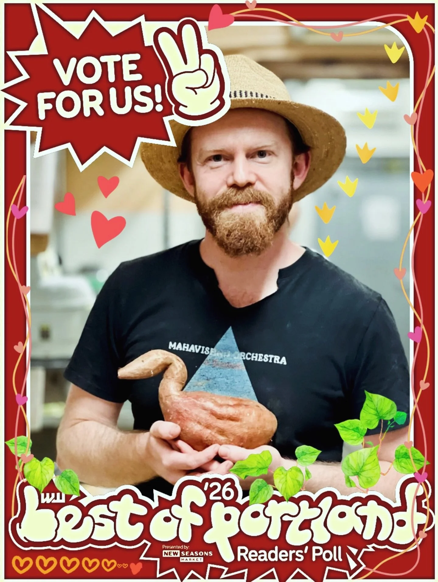 The Tin Shed is for lovers. Lovers like Sean and his pet yam, Gertrude. Sean is so proud. We love Sean, and we especially appreciate Sean&rsquo;s attention to quality as our most senior prep cook&hellip; we couldn&rsquo;t do this nearly as excellentl