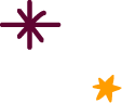 Two hand-drawn star shapes - one purple and one yellow.