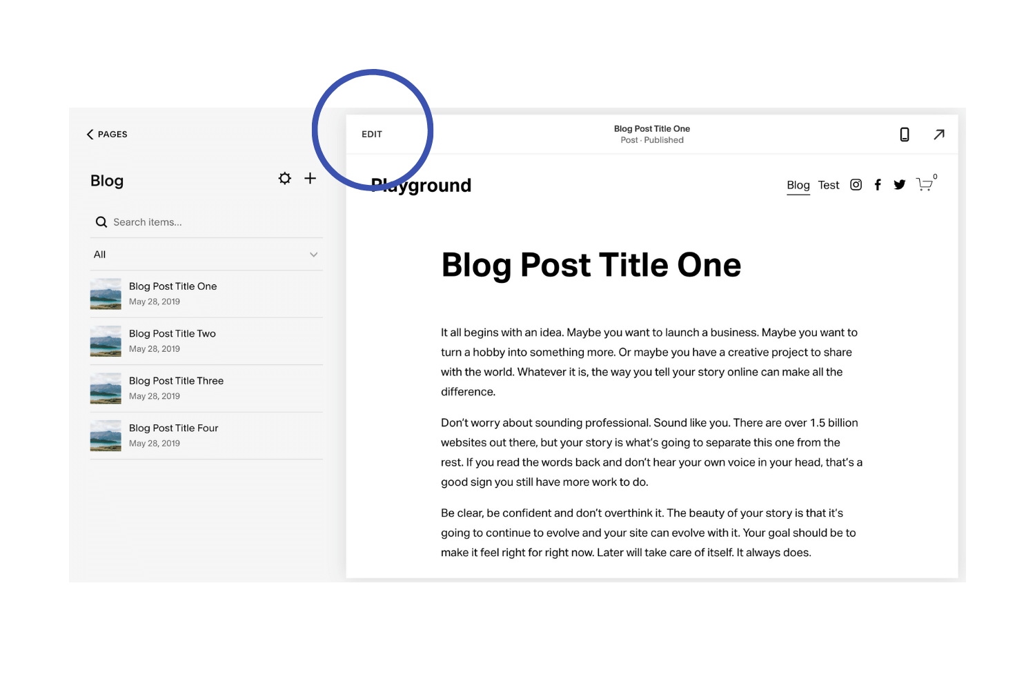 You add your blog title on Squarespace by following these steps: (Copy)
