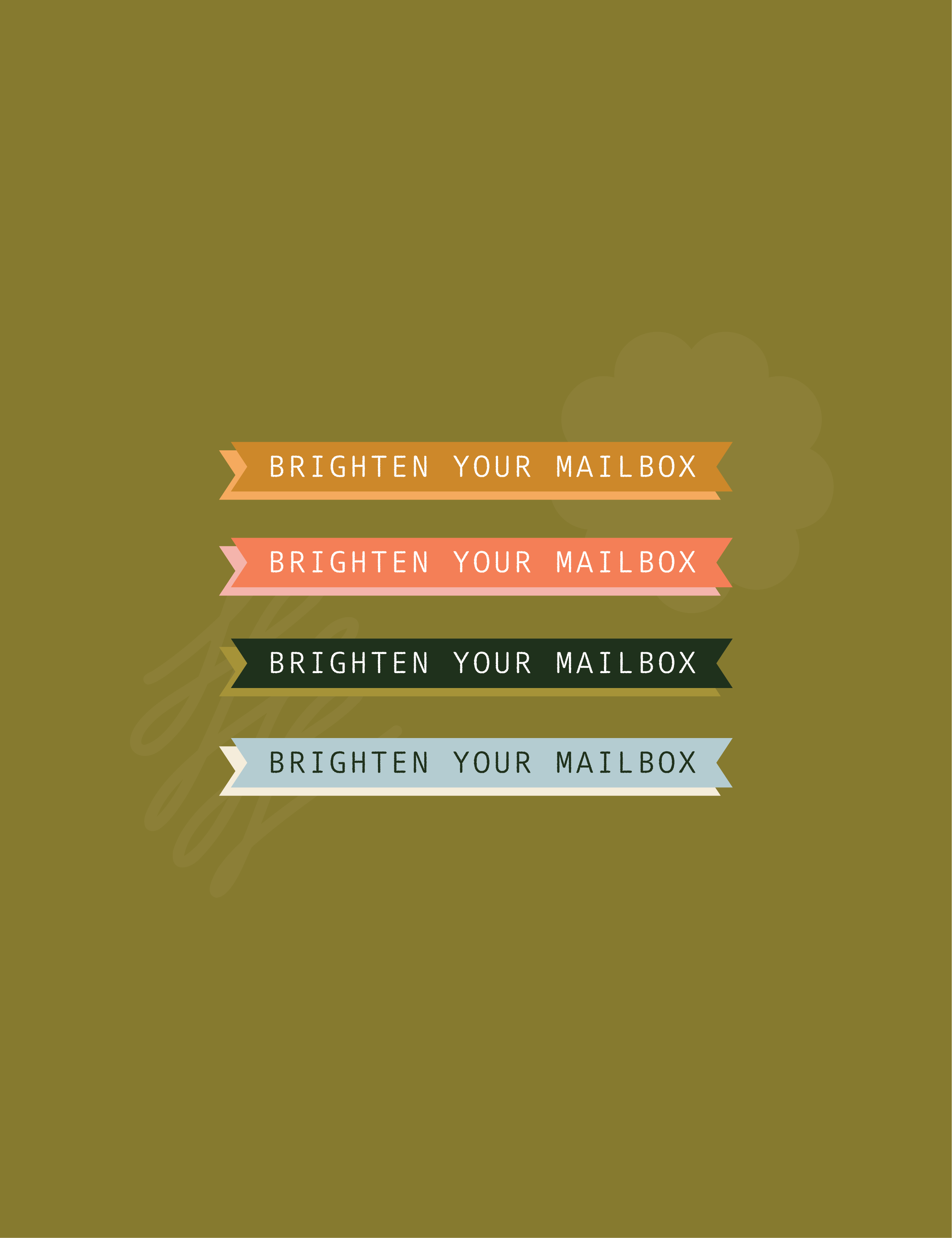 Four flag logos with the words "Brighten Your Mailbox"