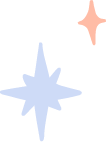 A light blue star with a smaller pink star illustration.