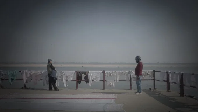 Momentaufnahme am Ghat in Varanasi