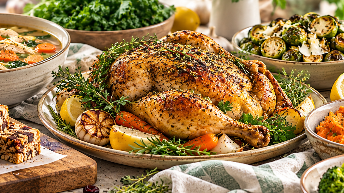 Rustic Healthy Feast with Herb-Roasted Chicken.png