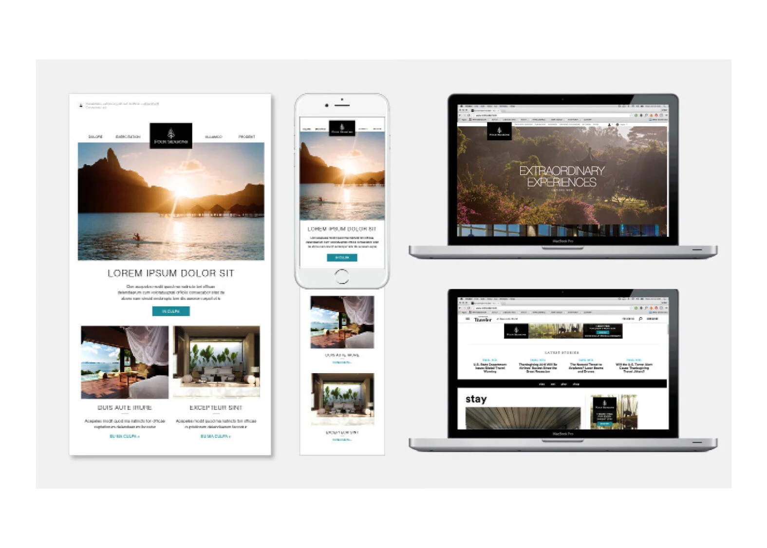  CLIENT: Four Seasons Hotels &amp; Resorts / CONTRIBUTIO: Brand identity applications / ROLE: Senior Art Directior 