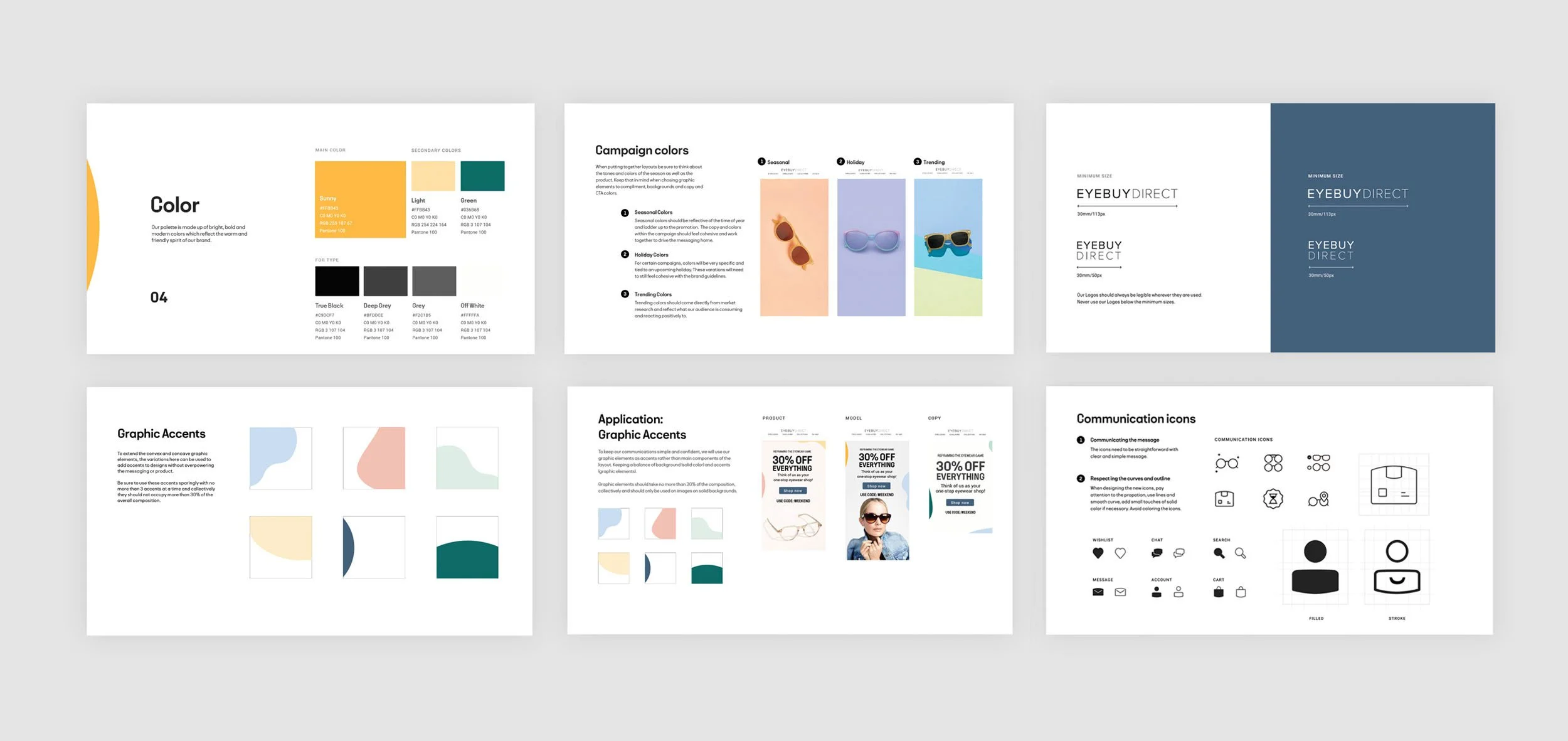  CLIENT: EyeBuyDirect / CONTRIBUTION: Brand identity guidelines / ROLE: Creative Director 