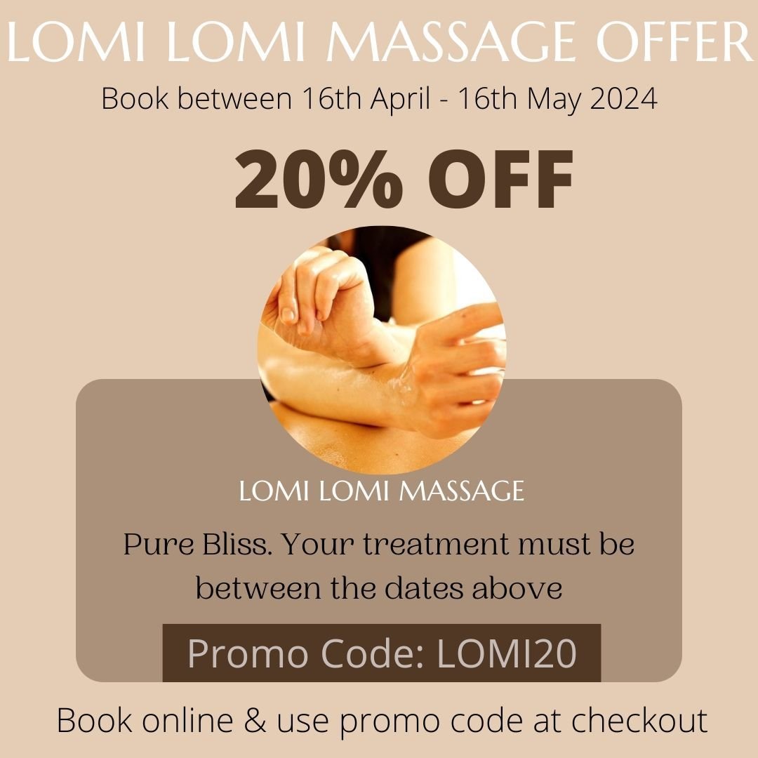 Fantastic Offer on our Lomi Lomi Massage to.  Great opportunity for you to try this fantastic &amp; relaxing treatment. The warm oil on your skin will make you feel warm &amp; relaxed combined with the long massage strokes. Pure heaven.  #lomilomi #p