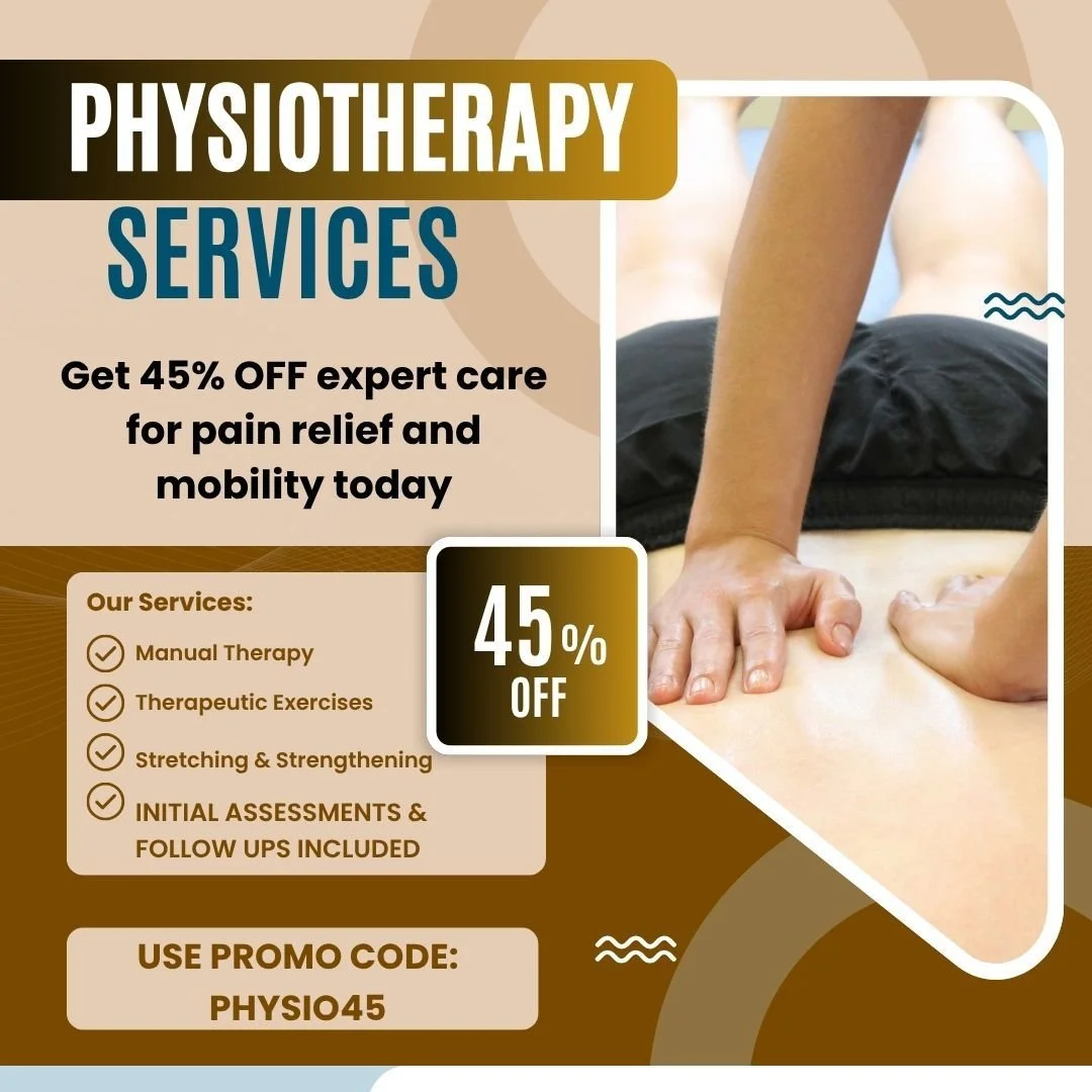 ✨ Take the First Step Toward Pain-Free Living! ✨
Get 45% OFF expert physiotherapy care for pain relief and improved mobility.
✅ Manual Therapy
✅ Therapeutic Exercises
✅ Stretching &amp; Strengthening
✅ Initial Assessment + Follow-Ups Included
📅 Offe