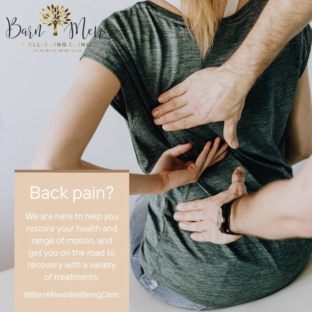 Lower Back Pain is very common.  We are here to assess your symptoms and help you with the pain.  We offer multiple treatments at Barn Mews to help. Preventative Treatment such as exercises, Pilates, Yoga and massage can prevent lower back pain occur
