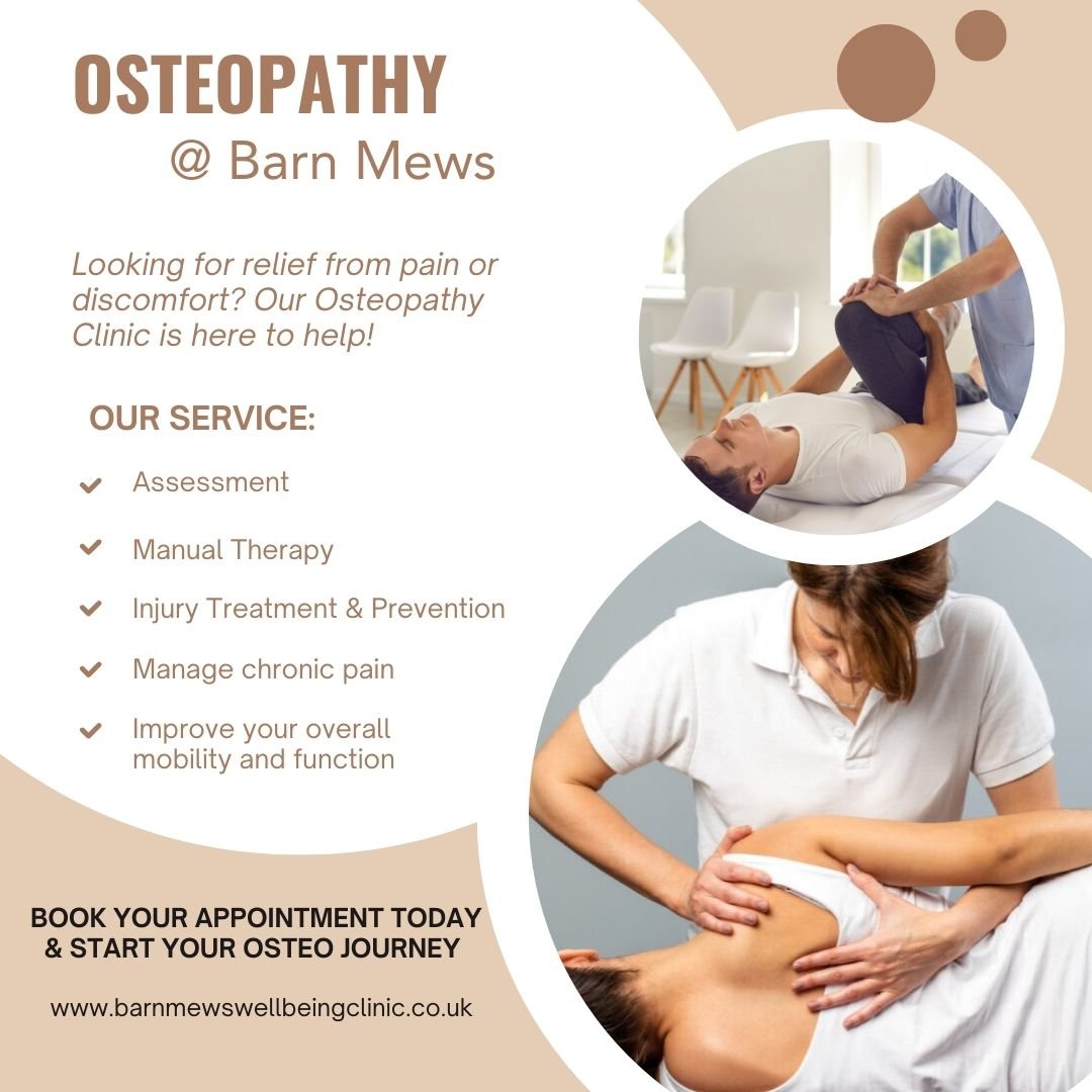 Barn Mews is now offering a bigger osteopathy service. We are thrilled to announce we have a osteopath that can assess your needs and provide you the best treatment tailored to your individual needs. #osteopath #barnmews #assessment #injuryprevention