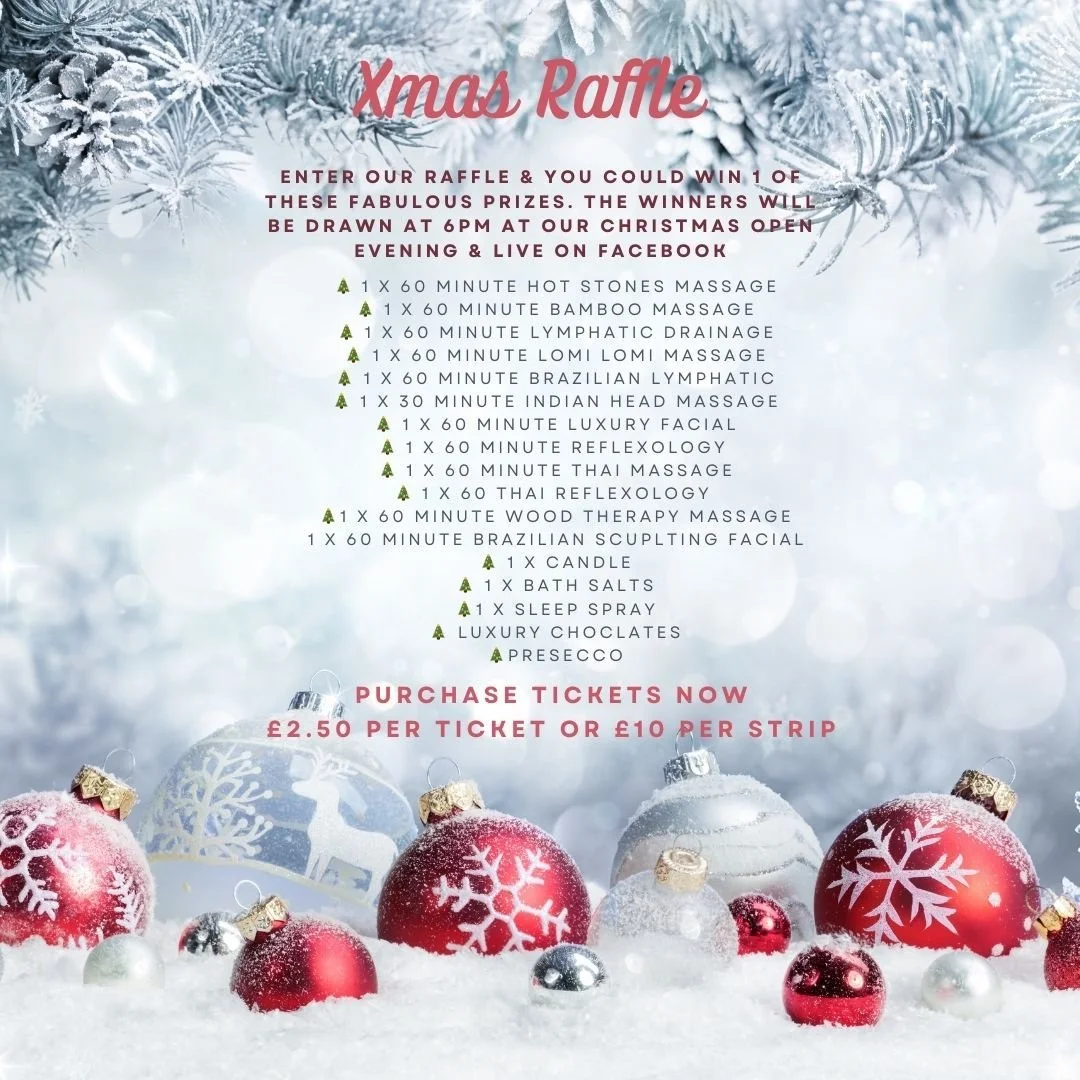 Make sure you have raffle tickets for our popular Christmas Raffle . These are our raffle details and prizes for this year:

Enter our raffle &amp; you could win 1 of these fabulous prizes. The winners will be drawn at 6pm at our Christmas Open Eveni