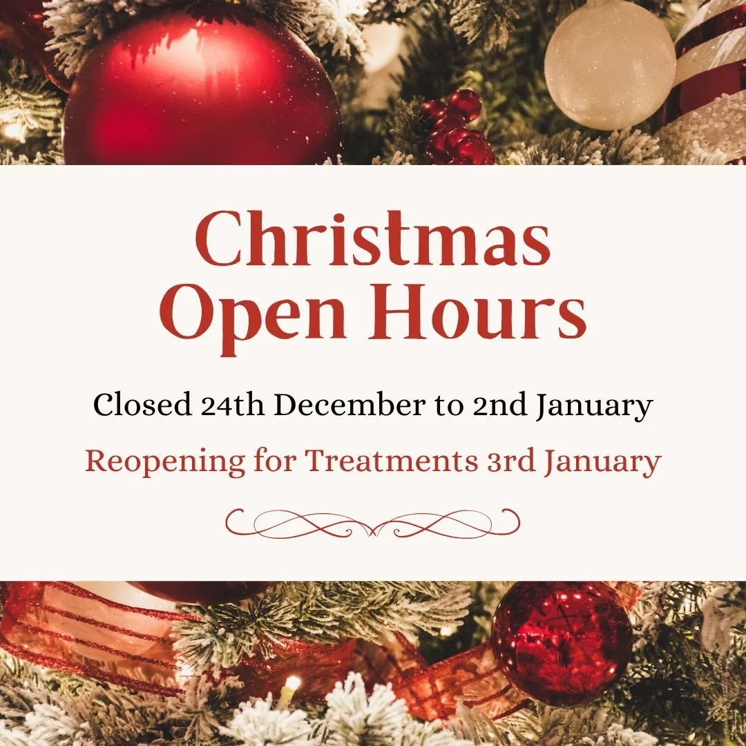 We are closed over the festive period. Our clinic diaries are open for the new year so make sure you are booked in ready to recharge for the new year. #christmas #festiveperiod #resttime