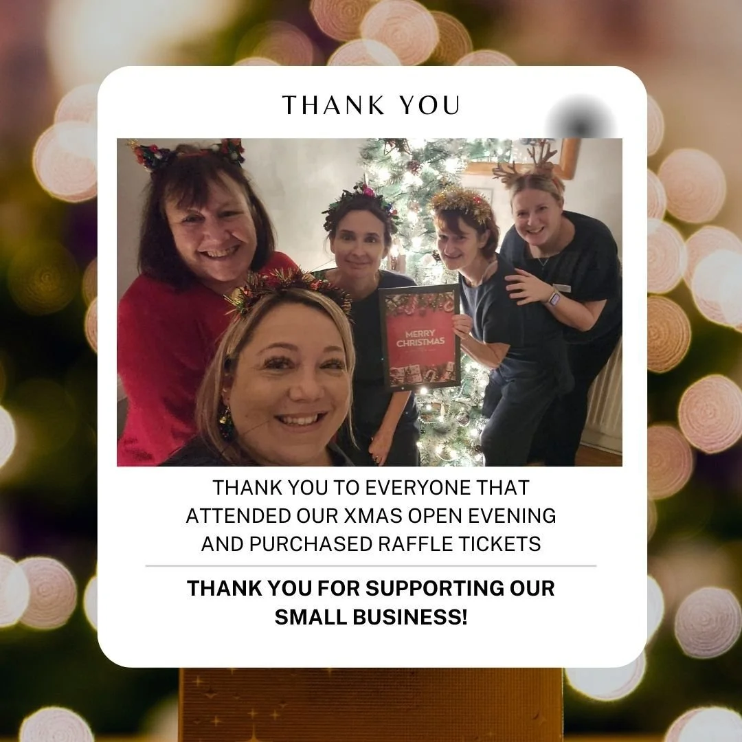 We want to wish all of our clients and their family and friends a huge thank you for making the Barn Xmas Evening another huge success.  It was so lovely to see you all! Offering you some free taster sessions, watching you browse our offers with pres