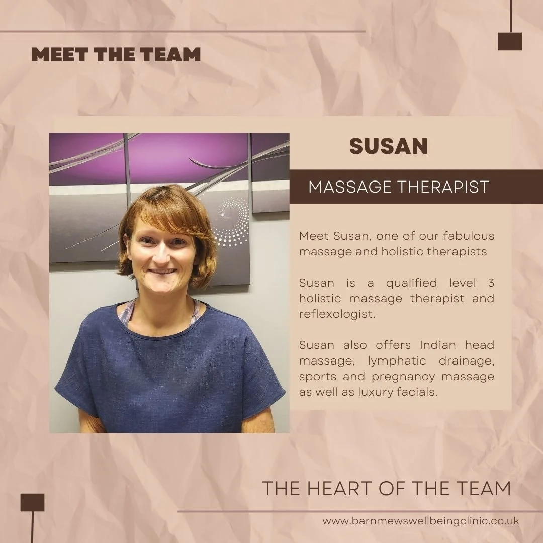 Meet Susan, our fabulous holistic therapists. Susan offers many treatments at the clinics.  Have you had a treatment with Susan?  Why not comment below and let us know about your experience with Susan. #holistictherapist #meettheteam #wehavethebestte