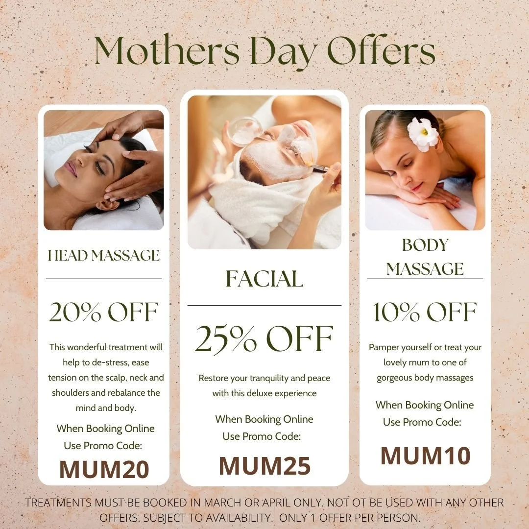 Mothers Day is fast approaching Have you got your someone special a wonderful gift? Tell them how much you love them with the gift of relaxation with a selection of offers on our most popular treatments. #mothersday #mothersdaygifts #thegiftofrelaxat