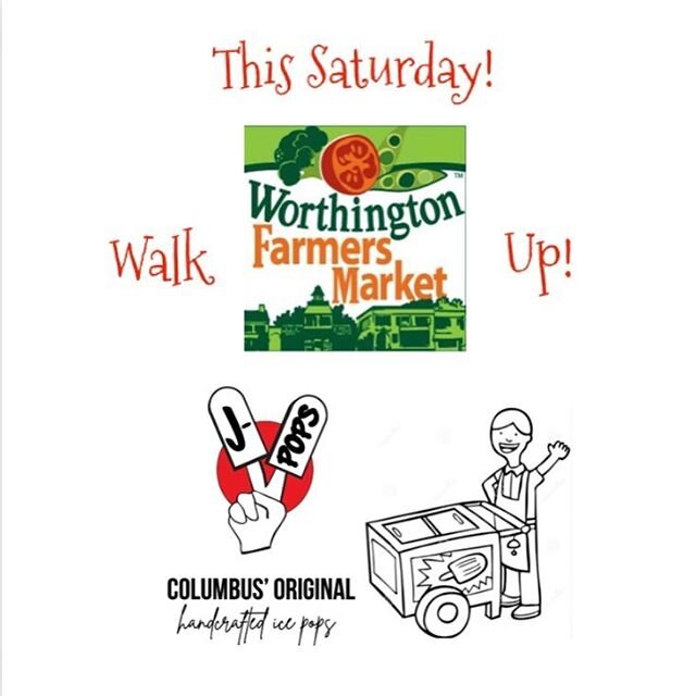 POPtastic news! This Saturday the @worthingtonfarmersmarket will become a walk up market! NEW LOCATION- 500  W. Wilson Bridge Rd. Columbus&rsquo; Original Handcrated Ice Pops is excited to see everyone again. There are some market rules so please che