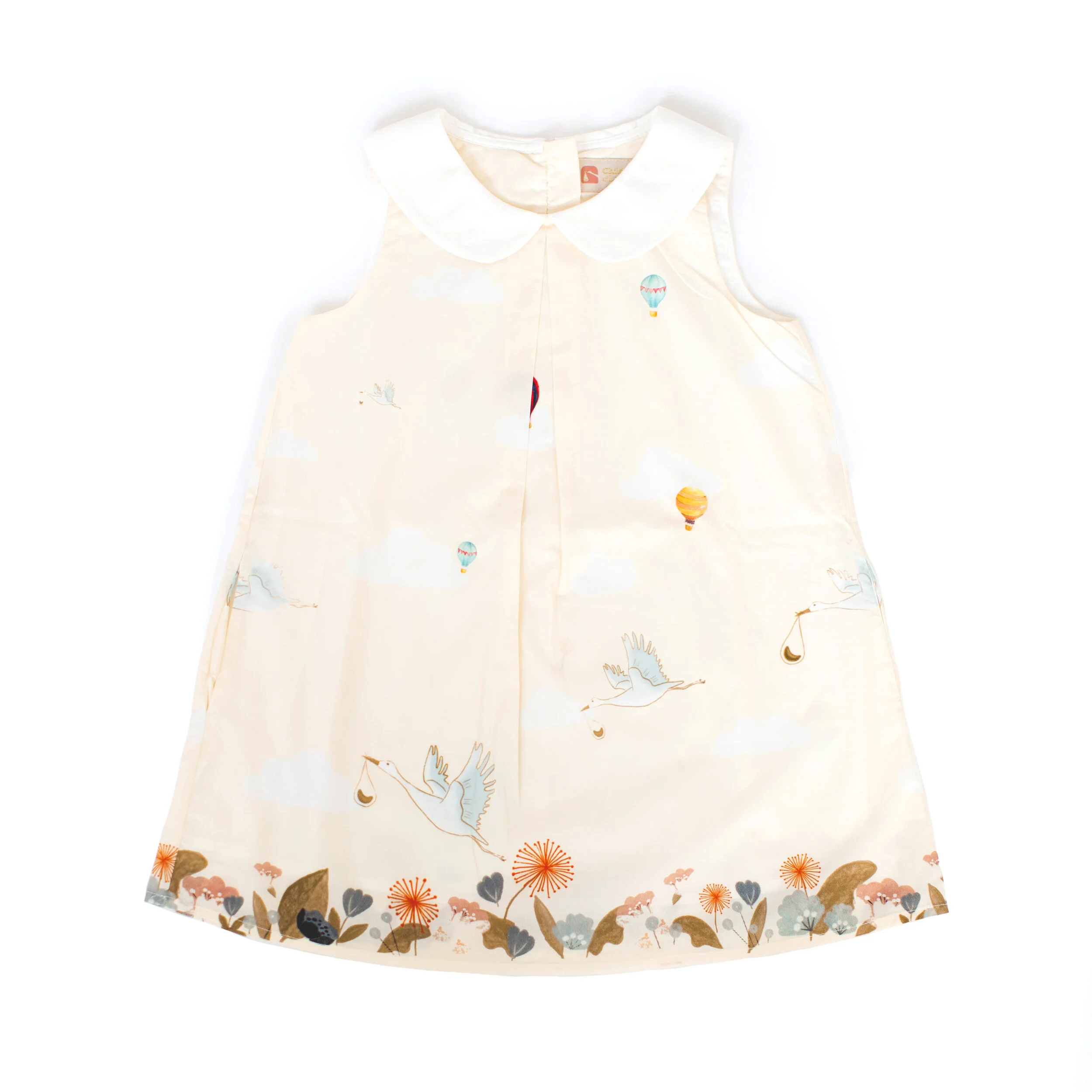 Cecilia – My Bundle of Joy Stork Border Print Collar Dress