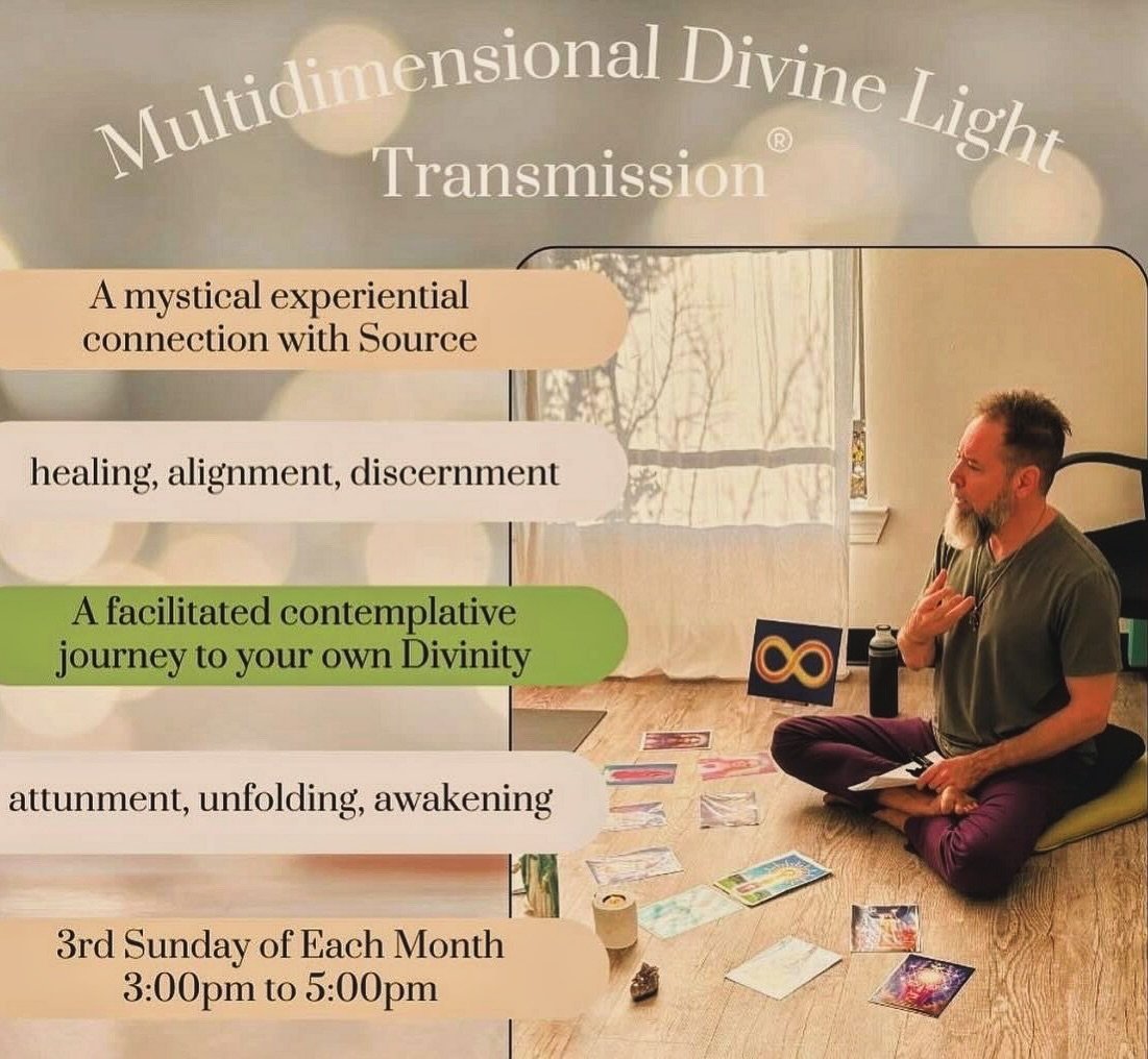 🙏✨🪐♾️ The next FREE GROUP OFFERING of Multidimensional Divine Light Transmission&reg; (MDLT) is going down this Sunday 4/21 @ 3pm. 

If you're in the greater Nashville area, or will be this Sunday and wish to attend, please first read the page 'Spi
