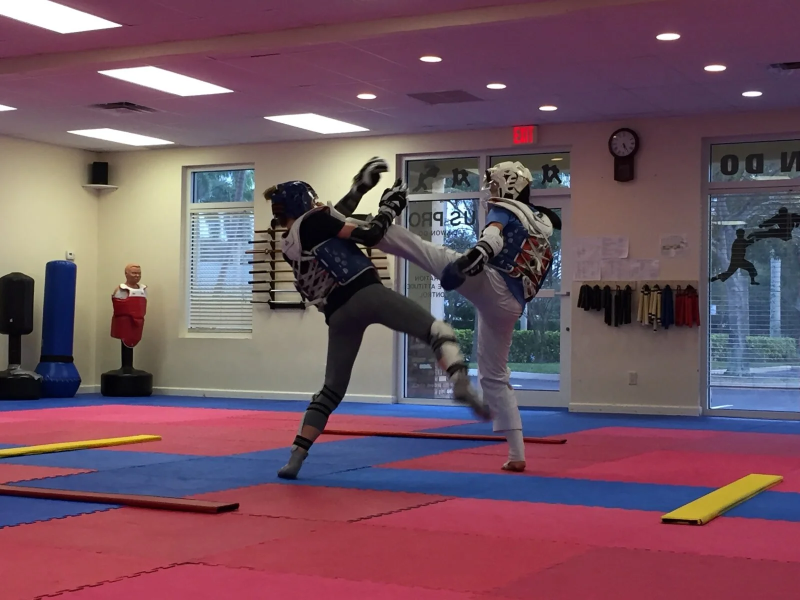 Kristina Teachout US Open Gold Medalist and Madison Yan US Open Gold Medalist Sparring