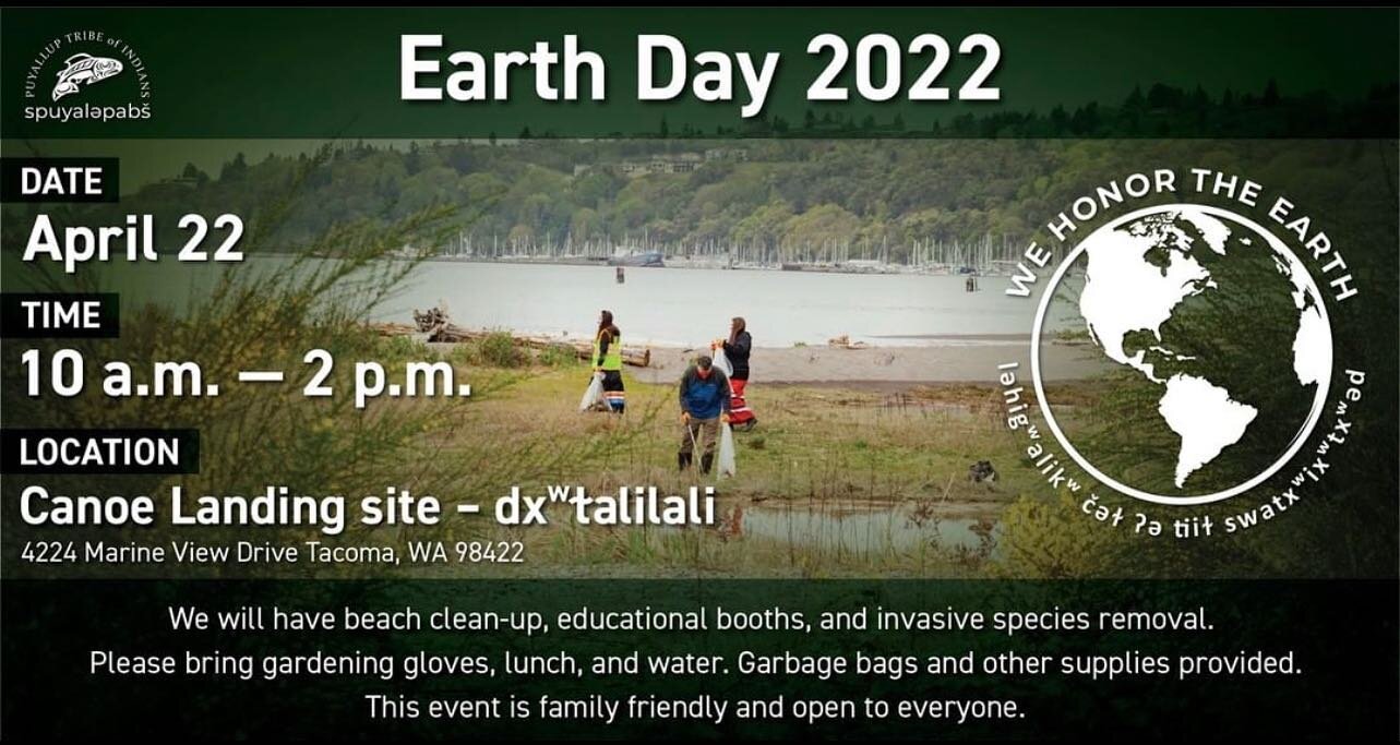 Join @puyalluptribeofindians for a family friendly beach clean-up, invasive species removal, and educational booths. Be sure to bring your work gloves! 🧤
