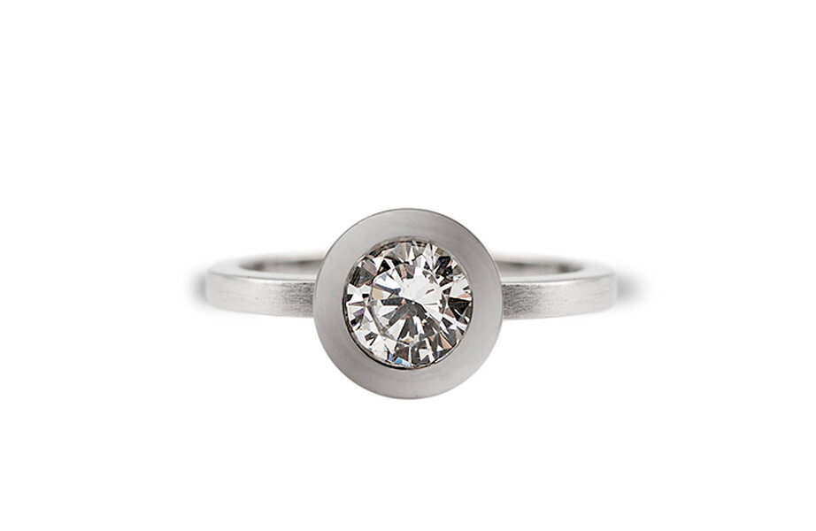 Slim Radius Bezel Diamond Ring