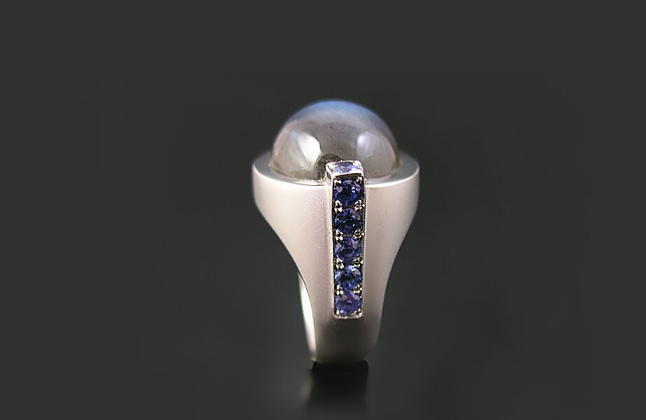 Labradorite Platinum Ring