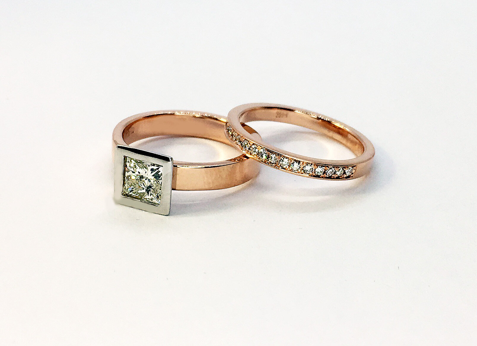 Tapered Bezel Princess Diamond Ring