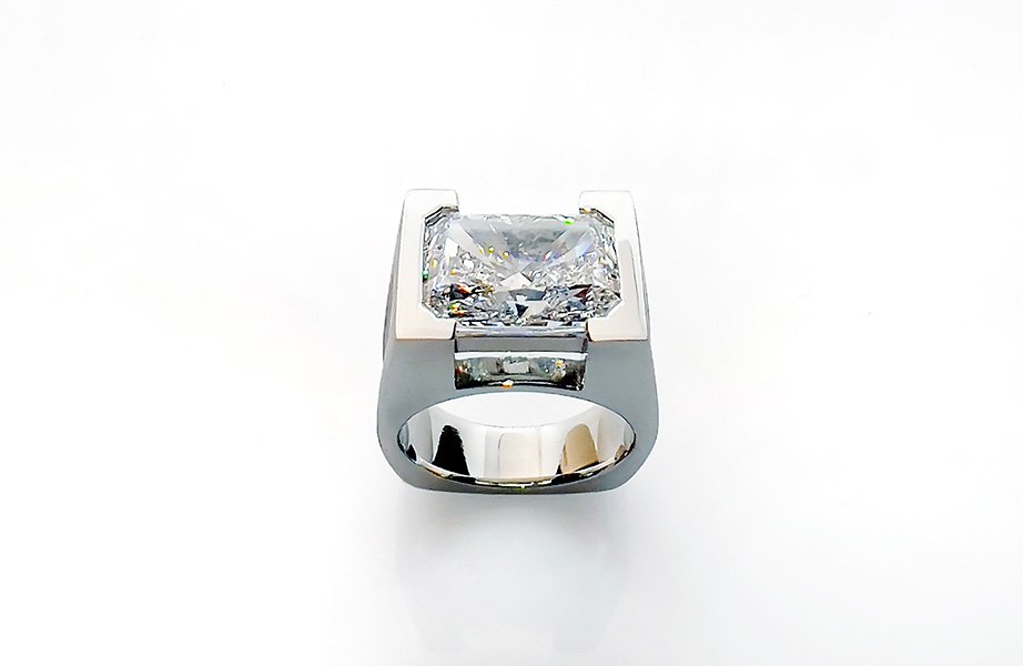Radiant Diamond Platinum Ring