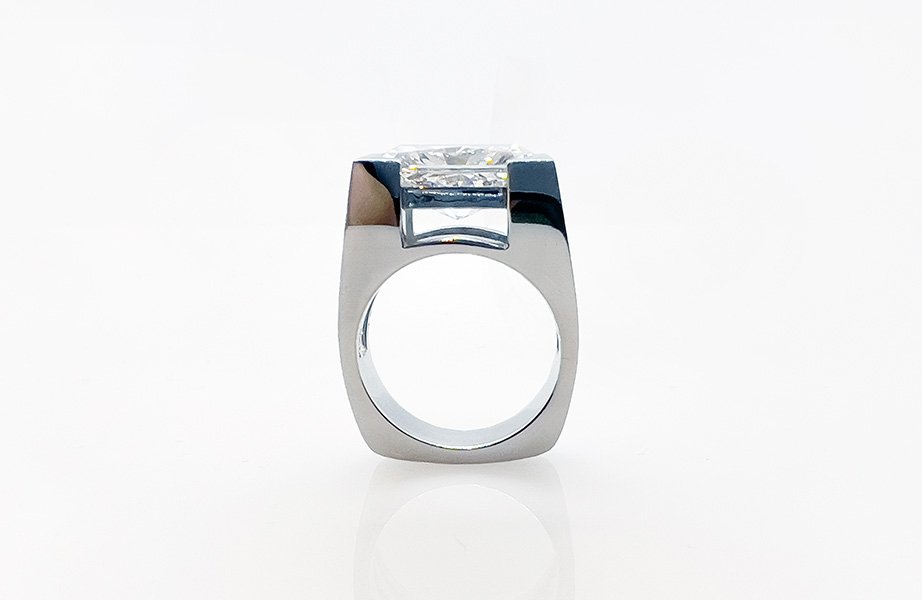 Radiant Diamond Platinum Ring