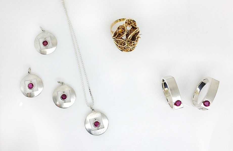 Ruby Silver Rings and Pendants