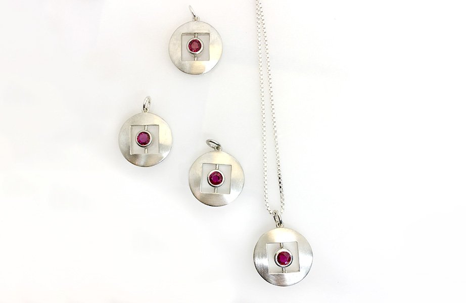 Ruby Silver Rings and Pendants