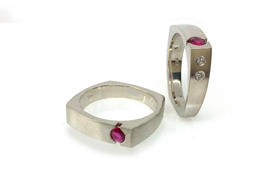 Ruby Silver Rings and Pendants