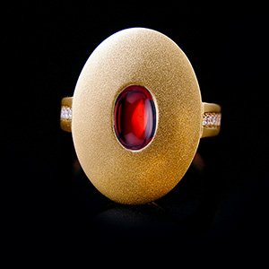Oval Ruby Yellow Gold Ring