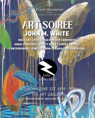 I&rsquo;ll be showing some of my work along with other contemporary artists this Saturday, @the Zany Gallery in the Four Seasons Hotel Westlake Village.  The hotel is also having a fun event by their pool!