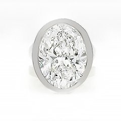 Oval Bezel Split Shank Diamond Ring