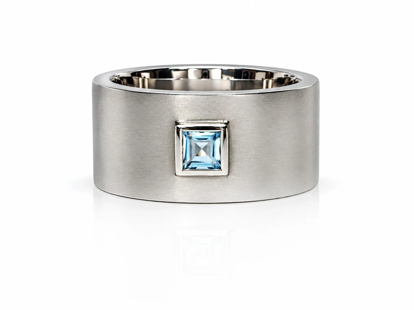 Blue Zircon Silver Ring