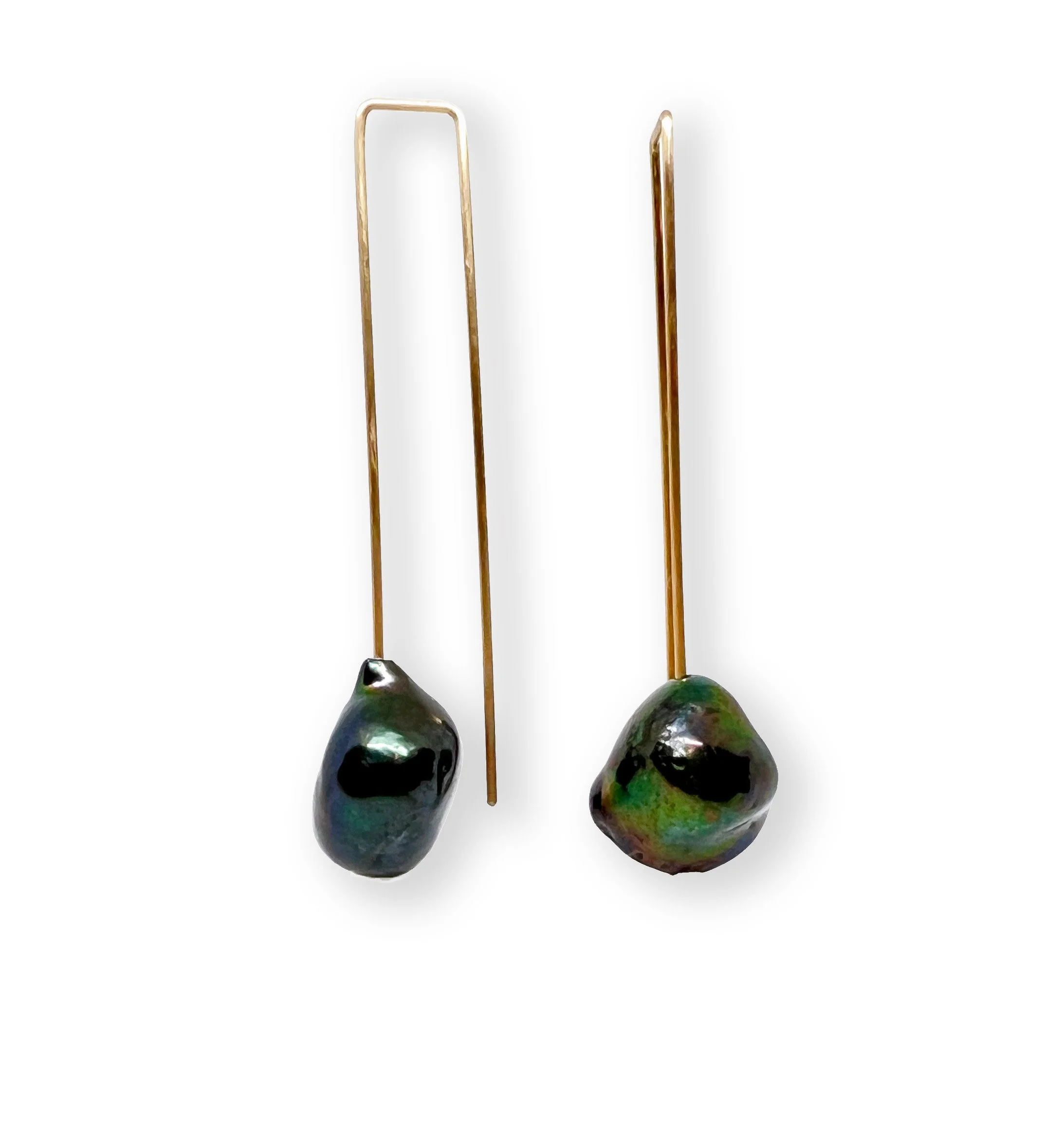 Black Baroque Pearl Earrings