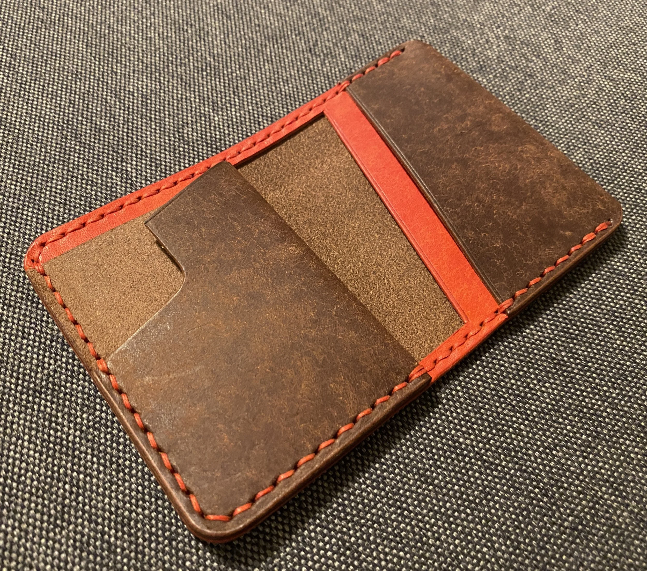 Micro bifold minimal wallet model 1 open