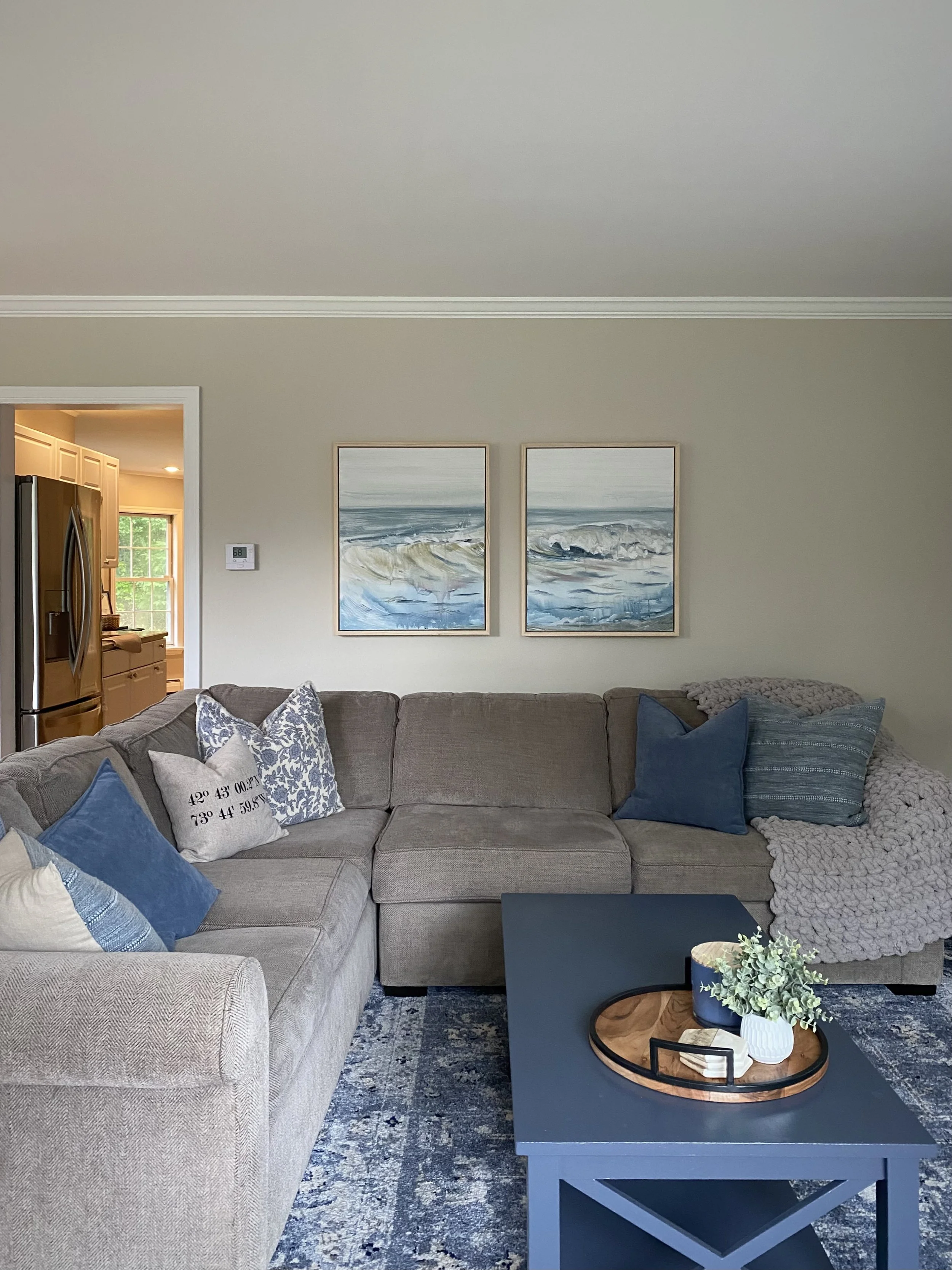 "Muted Wavescape" - each 30x24" acrylics on canvas