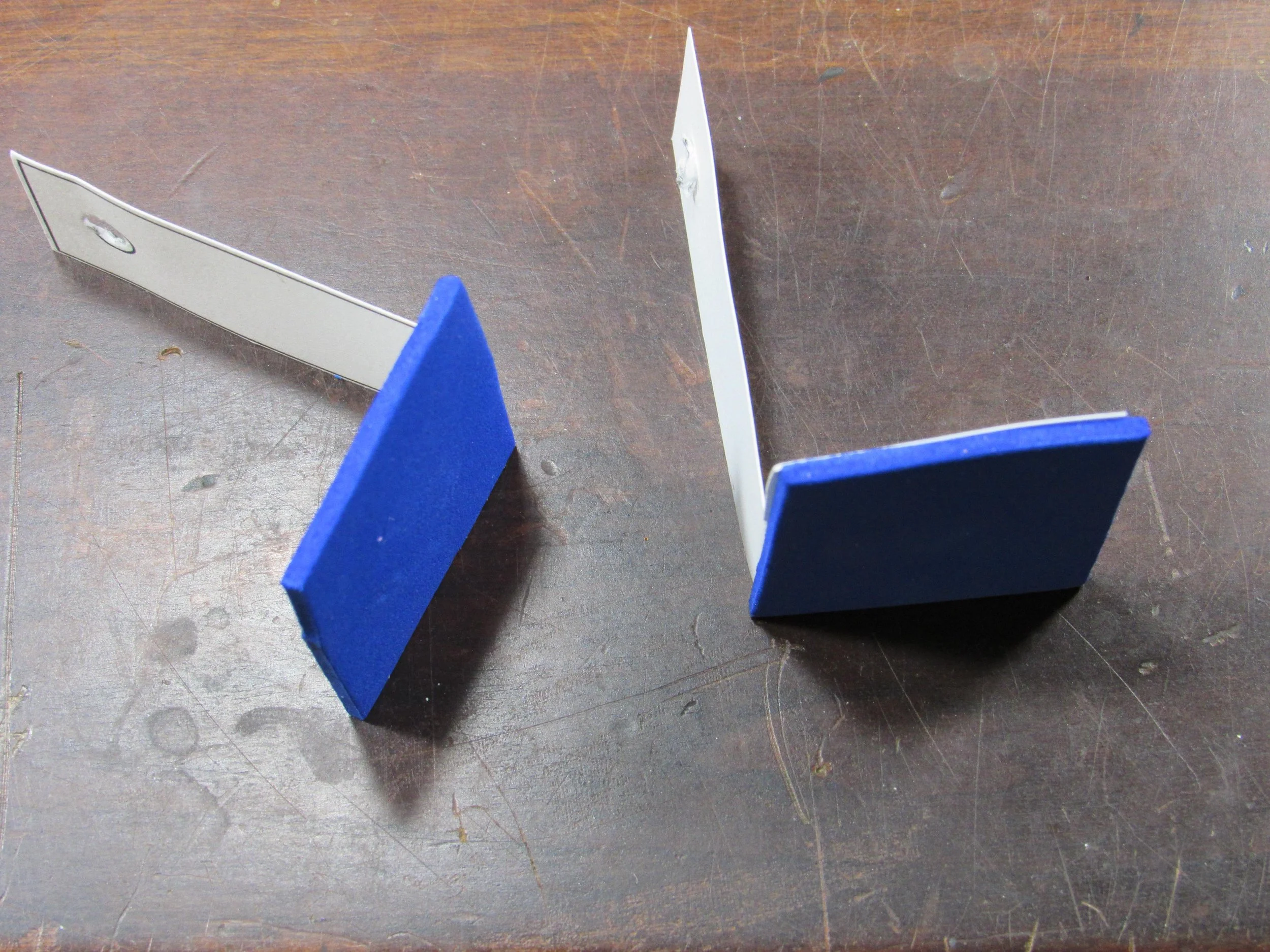 Stick the foam on the bottom of the feet