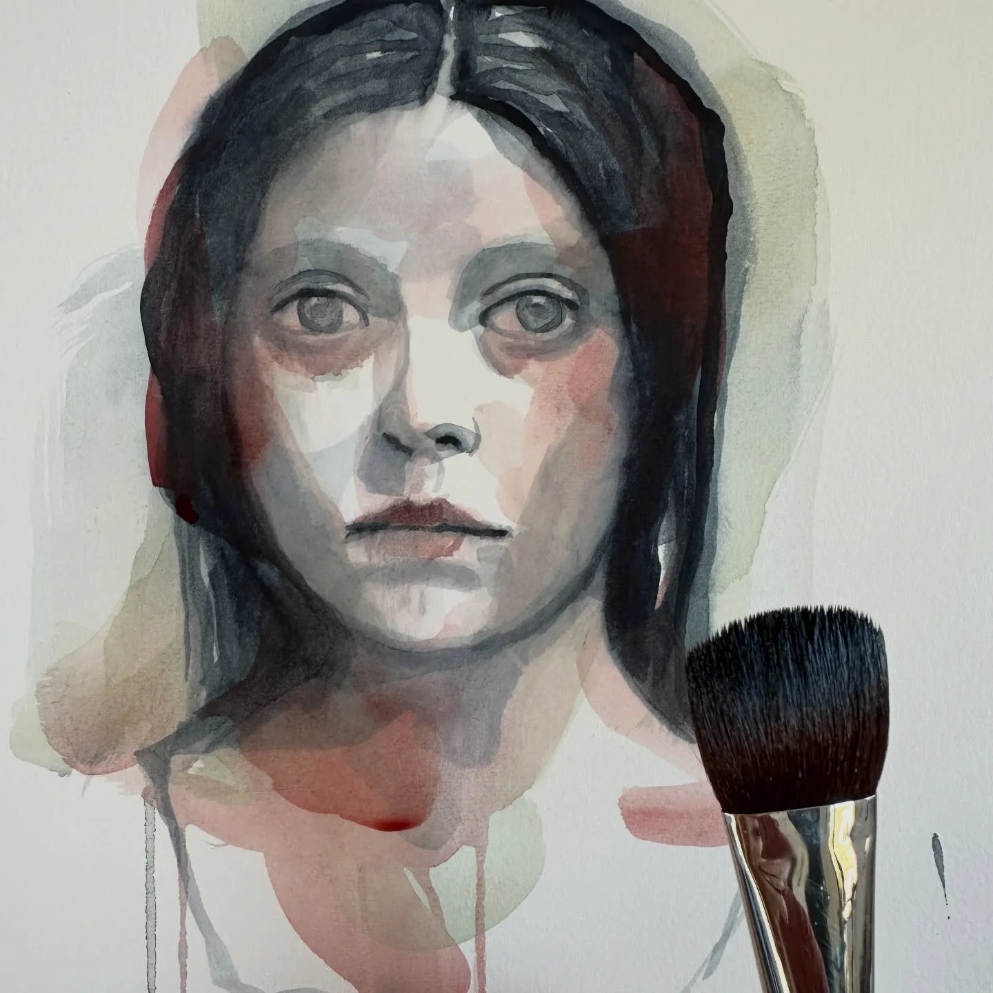 Working with a cheap mop brush today ❤️ I think I like it❤️