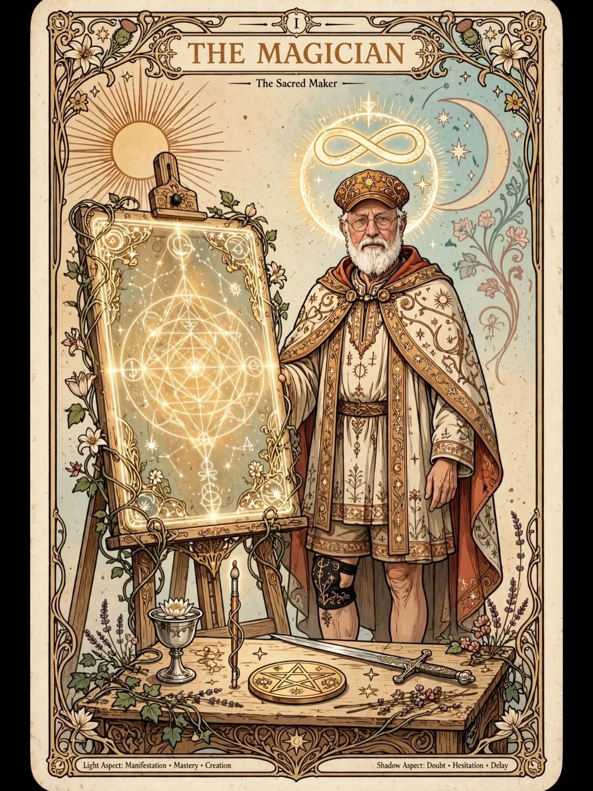 Meta AI turned me into a couple of tarot cards. Lol. 😂😂😳🖤