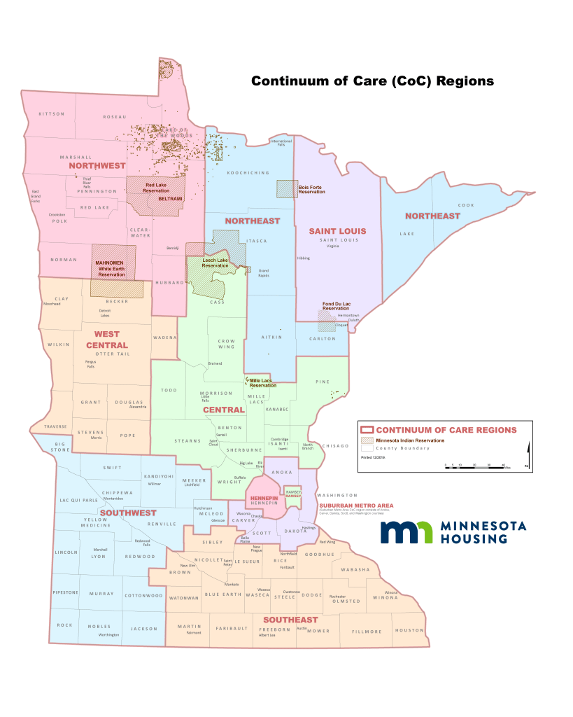 CoC Regions — Minnesota's HMIS