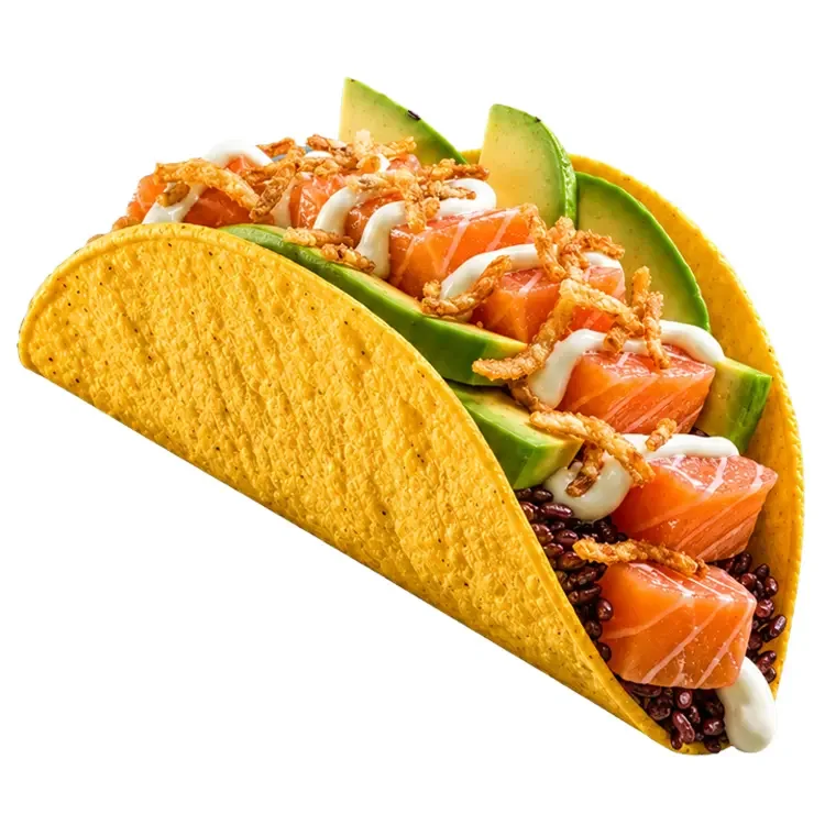 Melting Salmon Sushi Taco with fresh salmon
