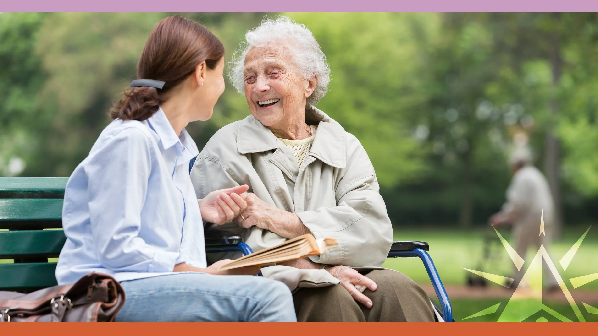 senior and caregiver